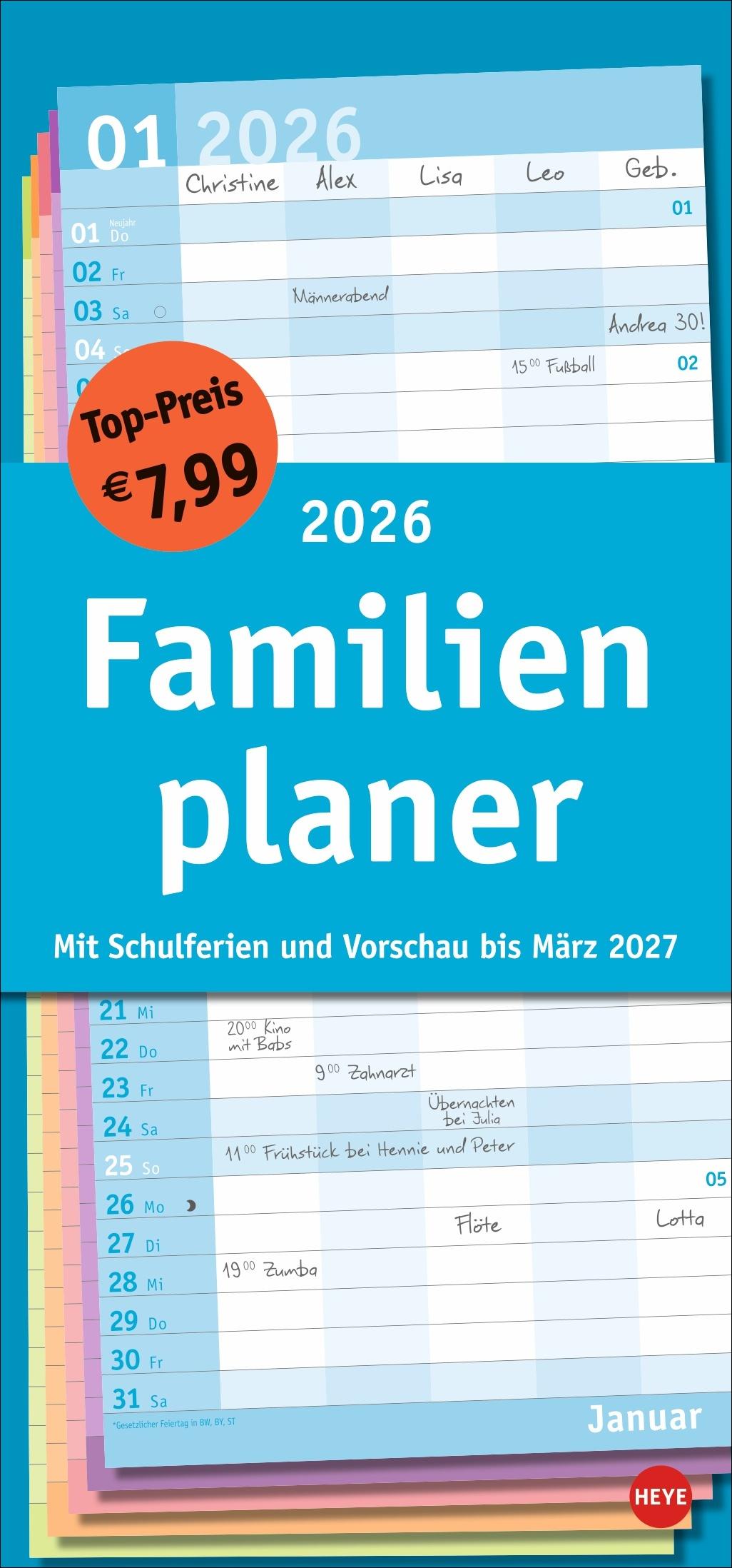 Vorderes Coverbild Basic Familienplaner 2026
