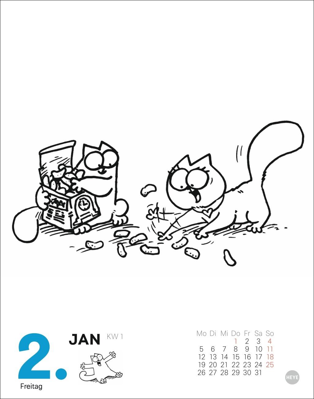 Beispielinhalt (Bild) Simons Katze Tagesabreißkalender 2026