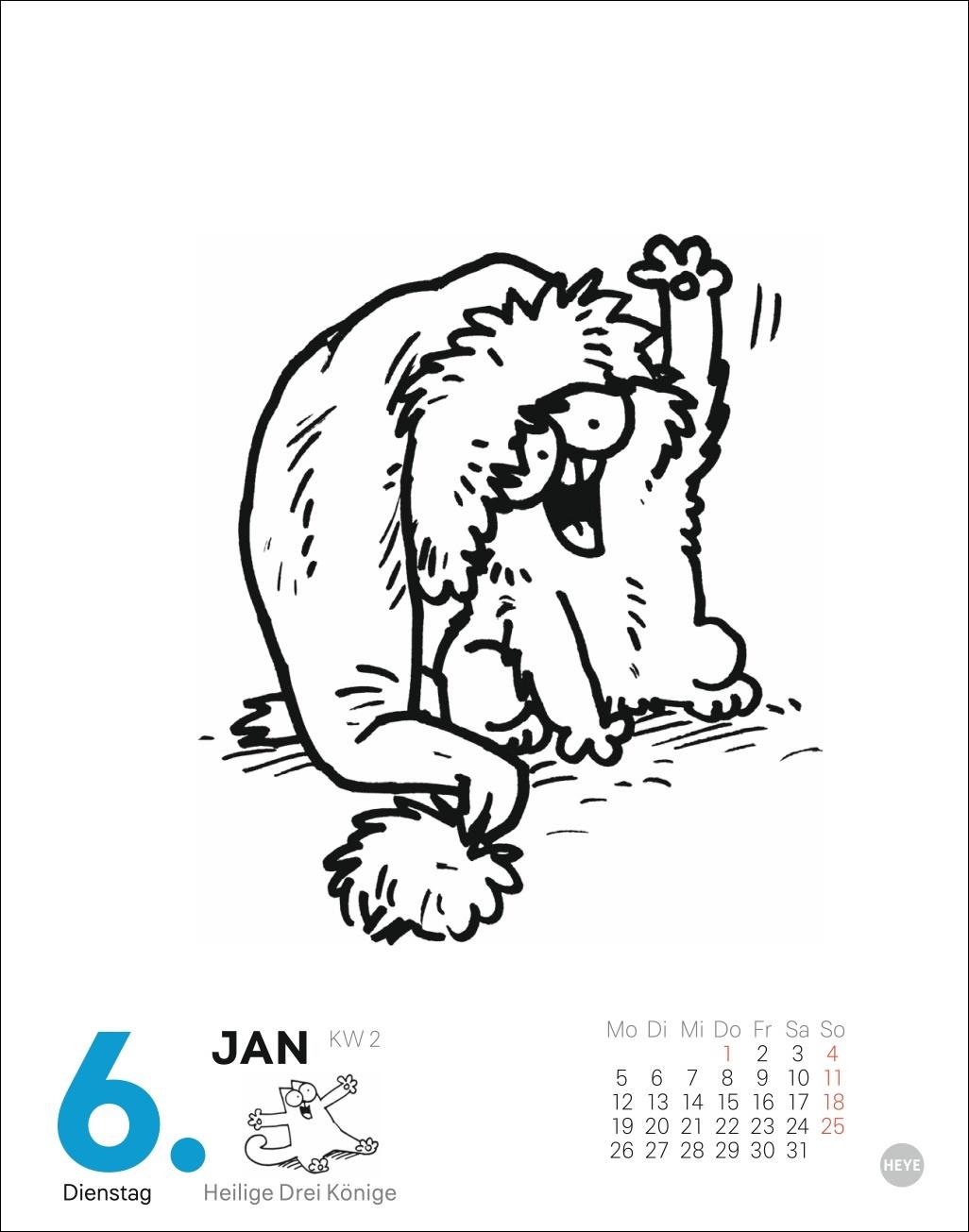 Beispielinhalt (Bild) Simons Katze Tagesabreißkalender 2026