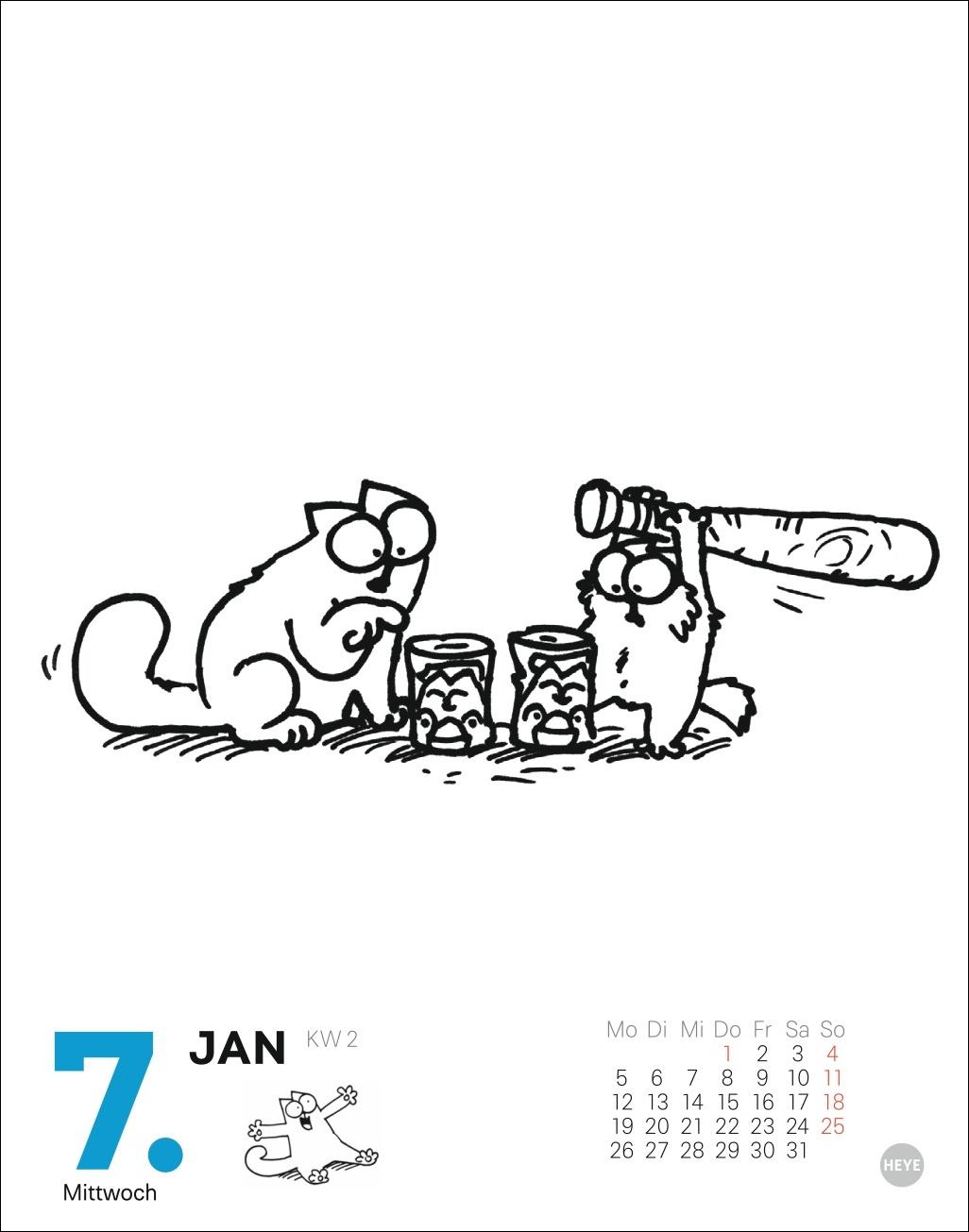 Beispielinhalt (Bild) Simons Katze Tagesabreißkalender 2026