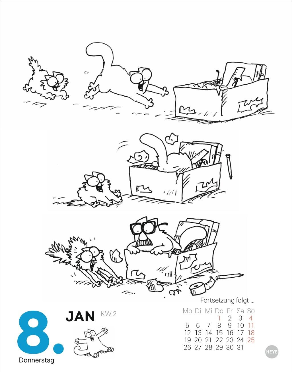 Beispielinhalt (Bild) Simons Katze Tagesabreißkalender 2026