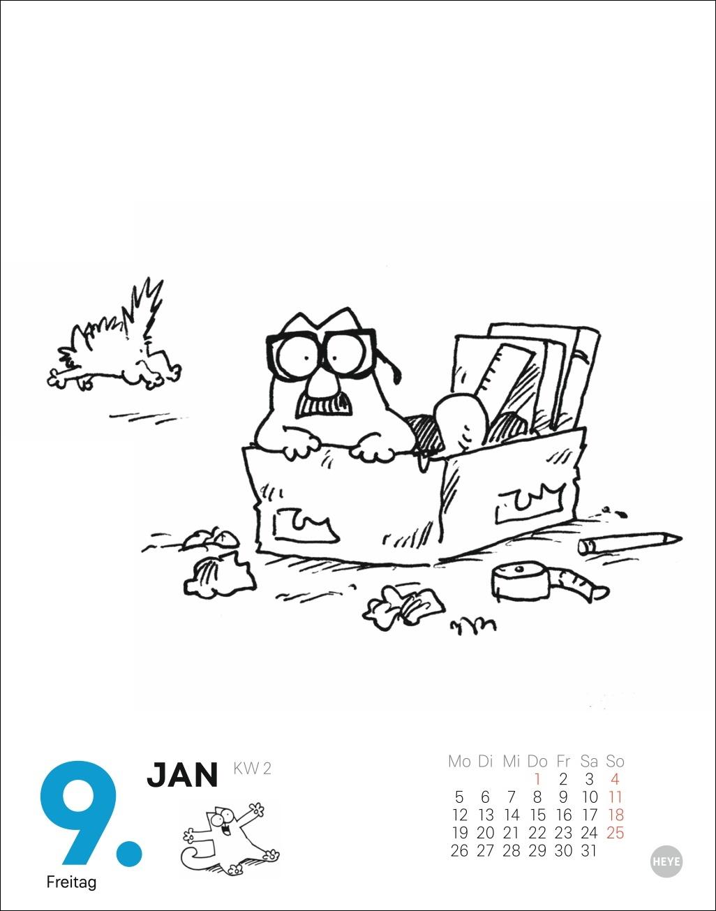 Beispielinhalt (Bild) Simons Katze Tagesabreißkalender 2026