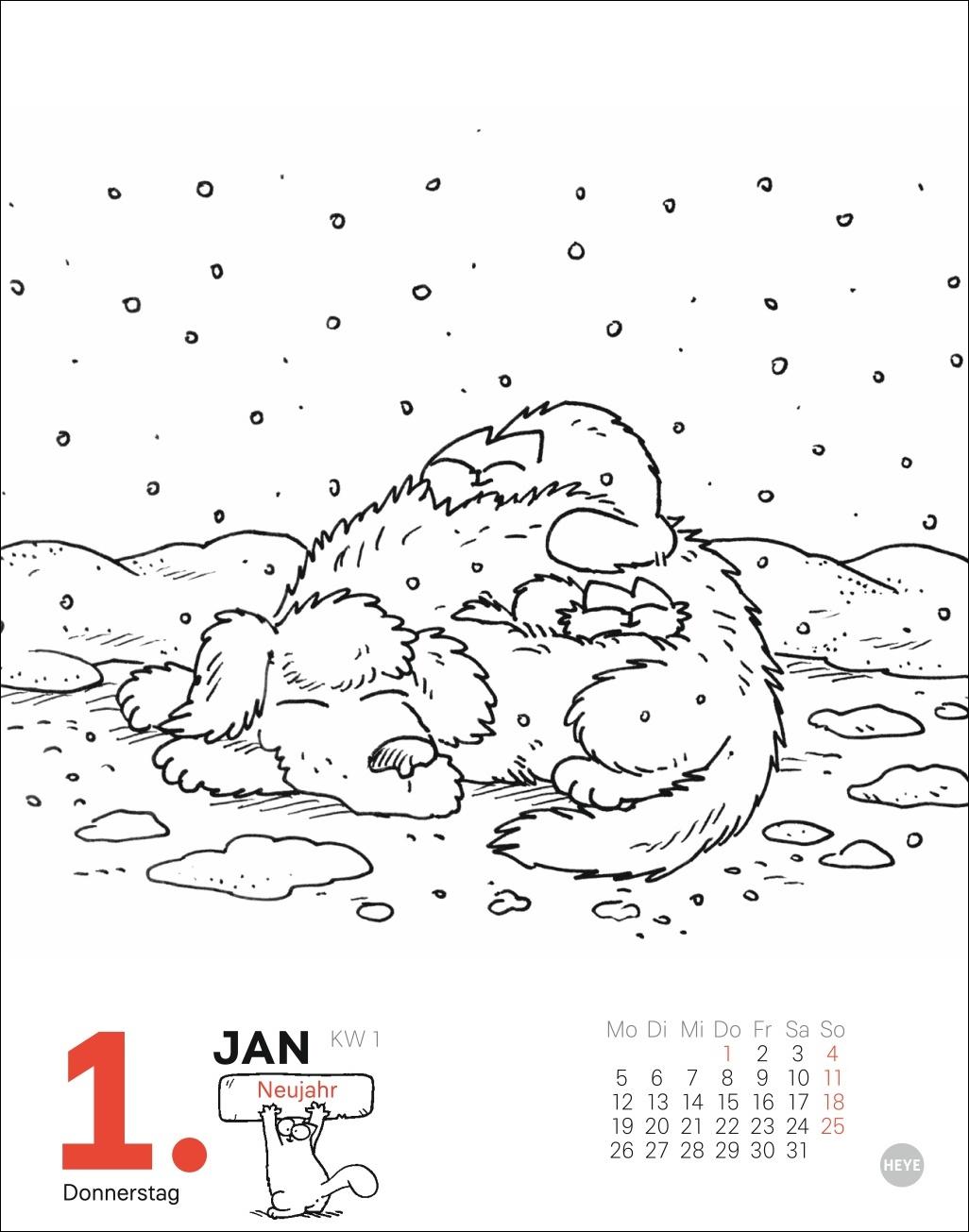 Beispielinhalt (Bild) Simons Katze Tagesabreißkalender 2026