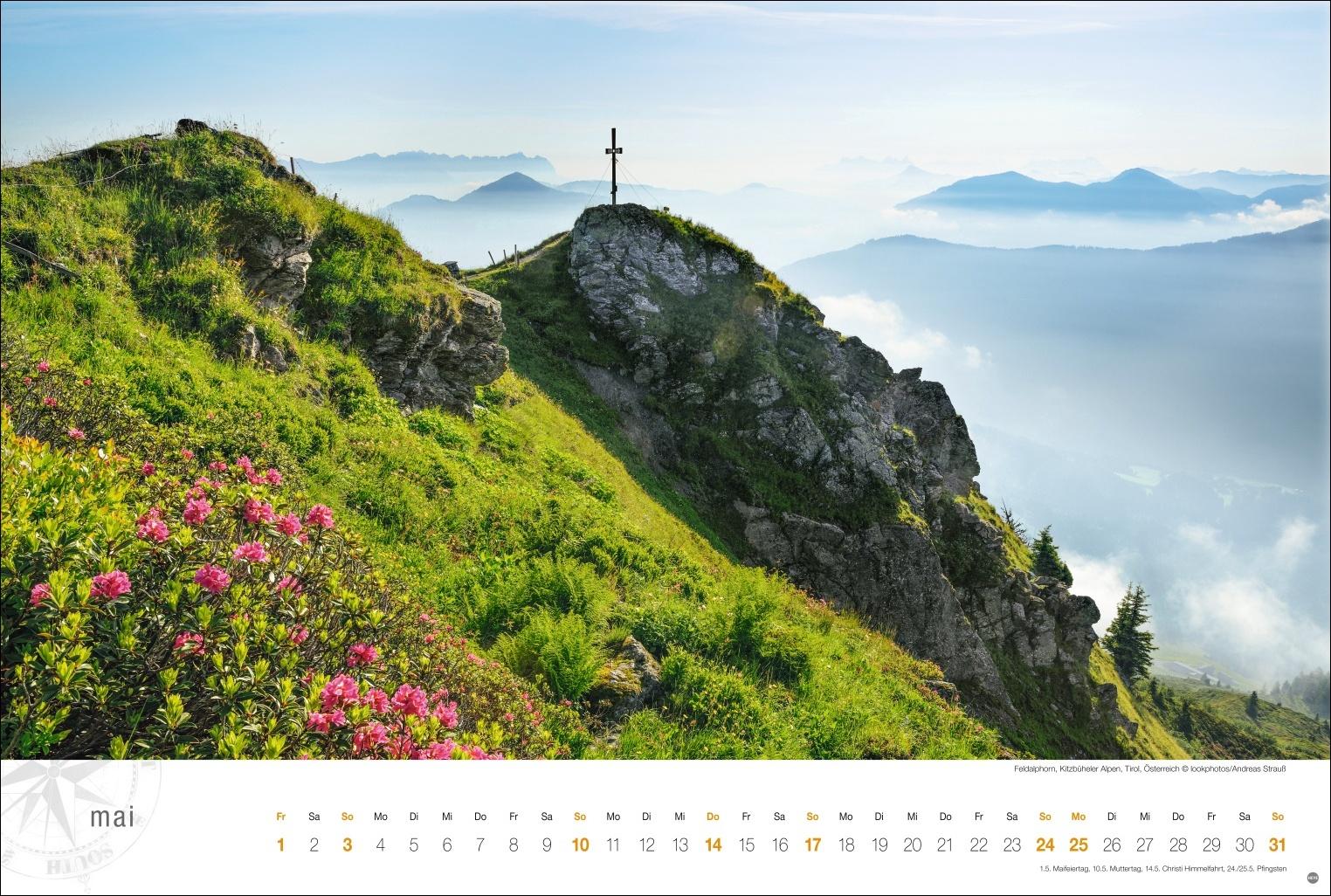 Beispielinhalt (Bild) Österreich Globetrotter Kalender 2026 - Von weiter Bergwelt und klaren Seen
