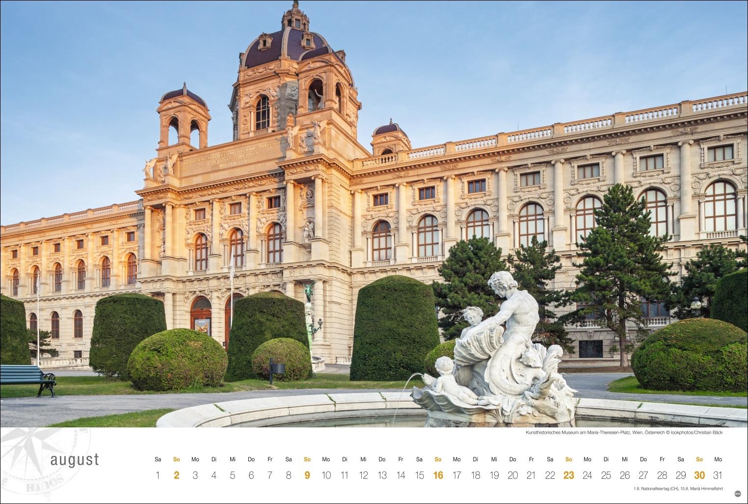 Beispielinhalt (Bild) Österreich Globetrotter Kalender 2026 - Von weiter Bergwelt und klaren Seen