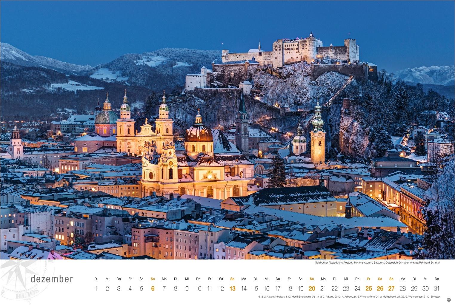 Beispielinhalt (Bild) Österreich Globetrotter Kalender 2026 - Von weiter Bergwelt und klaren Seen