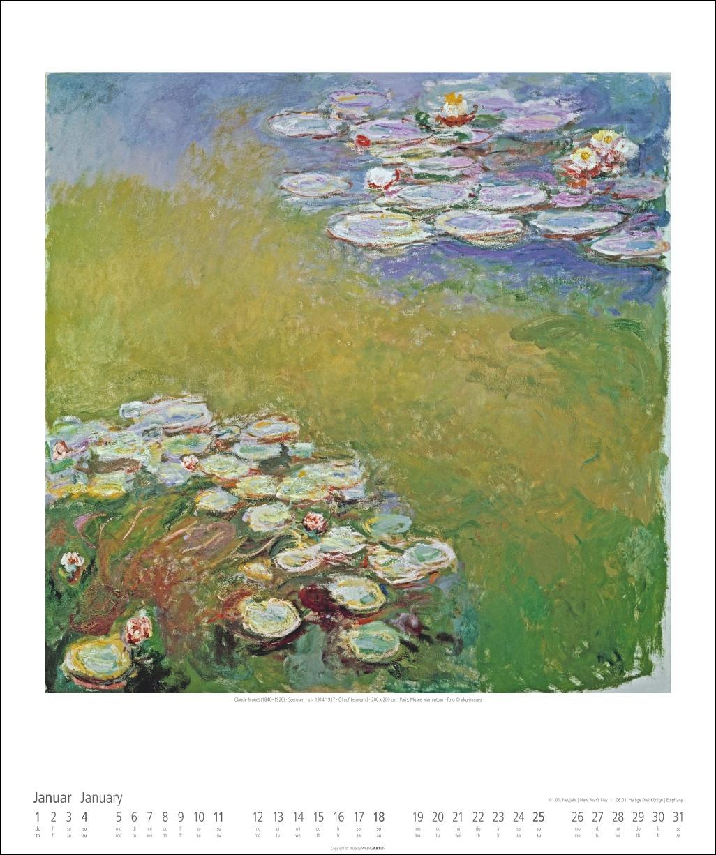 Beispielinhalt (Bild) Claude Monet Im Garten Kalender 2026
