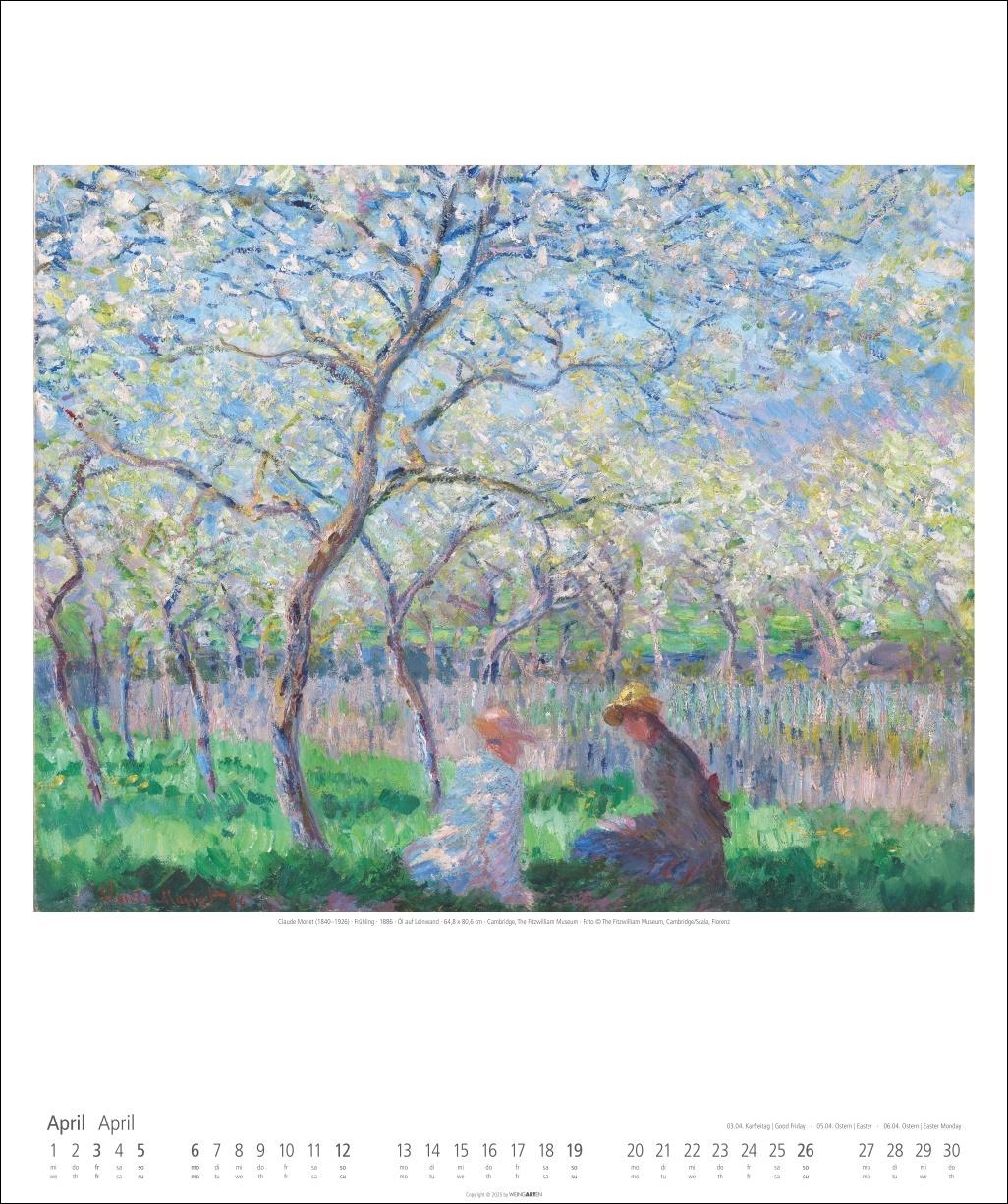 Beispielinhalt (Bild) Claude Monet Im Garten Kalender 2026