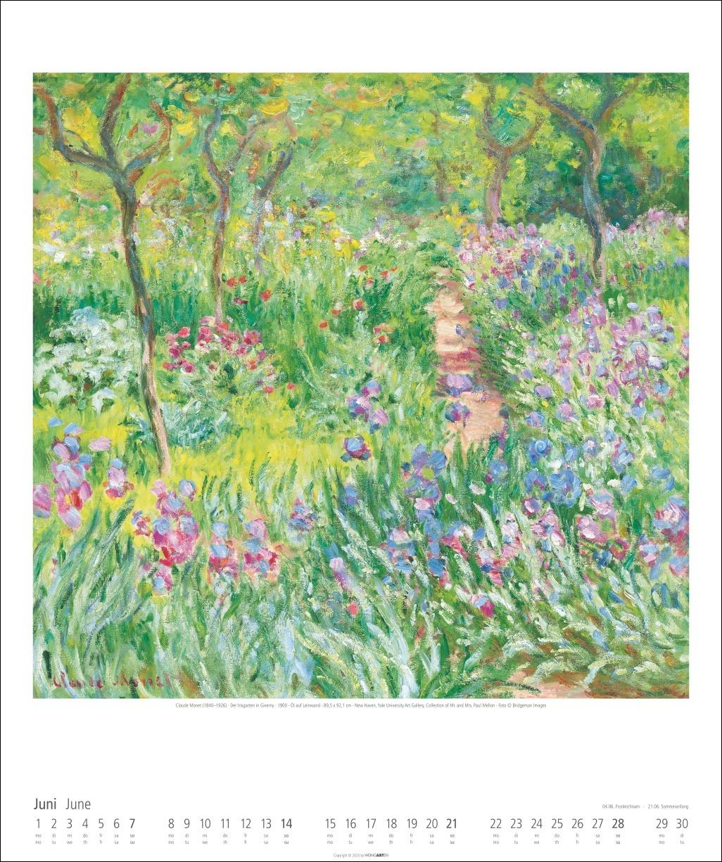 Beispielinhalt (Bild) Claude Monet Im Garten Kalender 2026