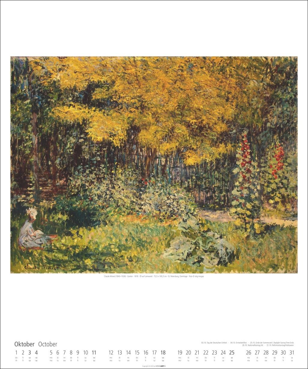 Beispielinhalt (Bild) Claude Monet Im Garten Kalender 2026