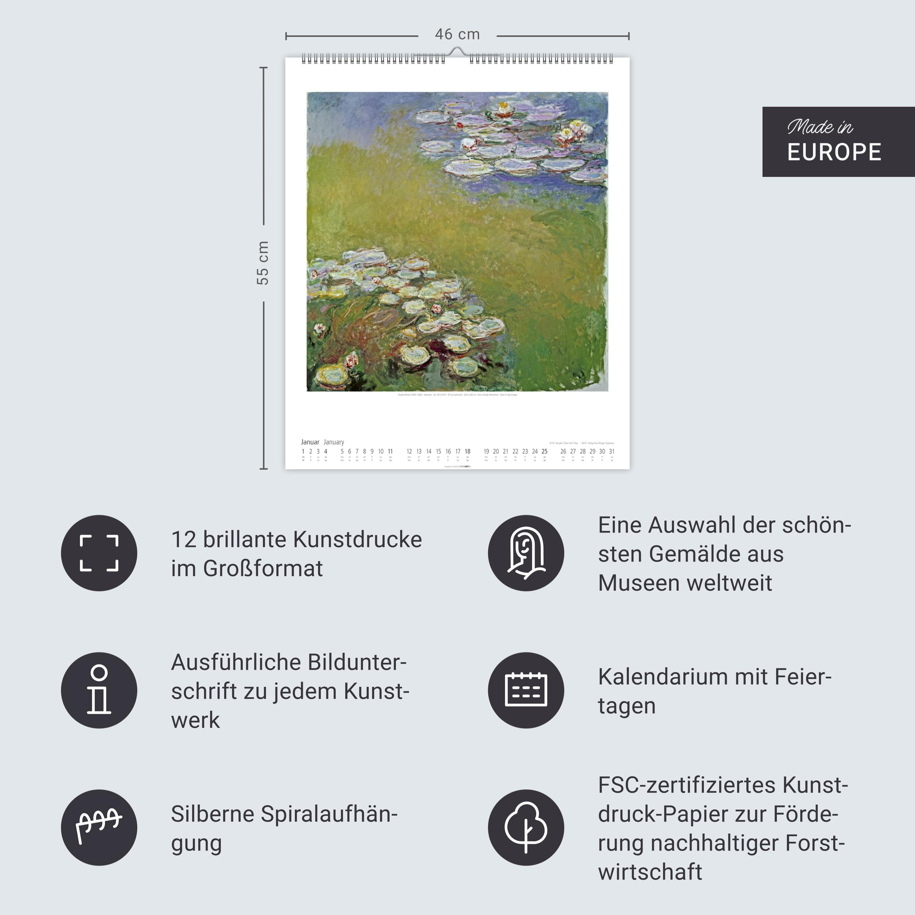 Beispielinhalt (Bild) Claude Monet Im Garten Kalender 2026