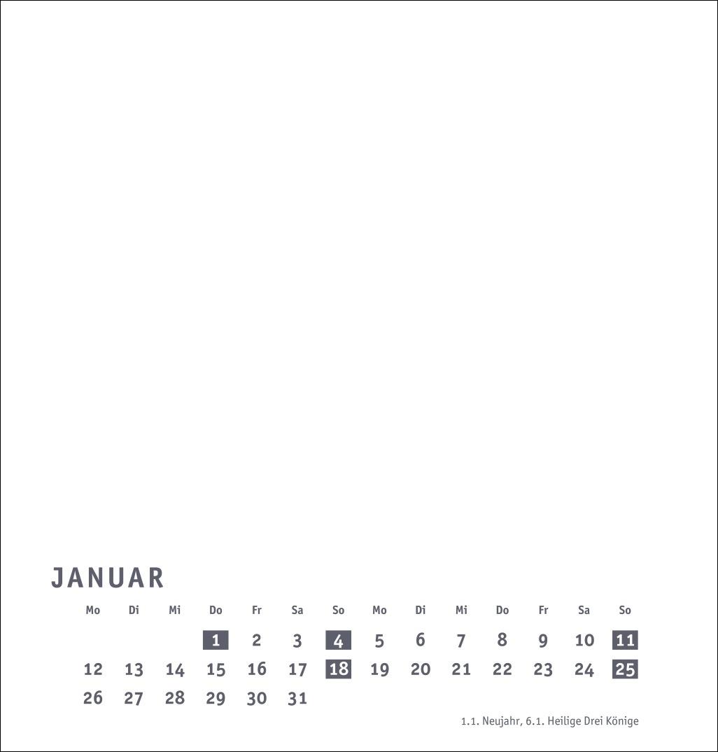 Beispielinhalt (Bild) Premium-Bastelkalender weiß mittel 2026