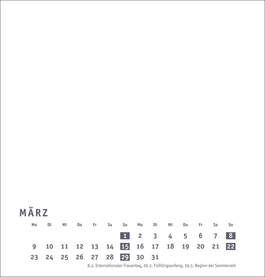 Beispielinhalt (Bild) Premium-Bastelkalender weiß mittel 2026