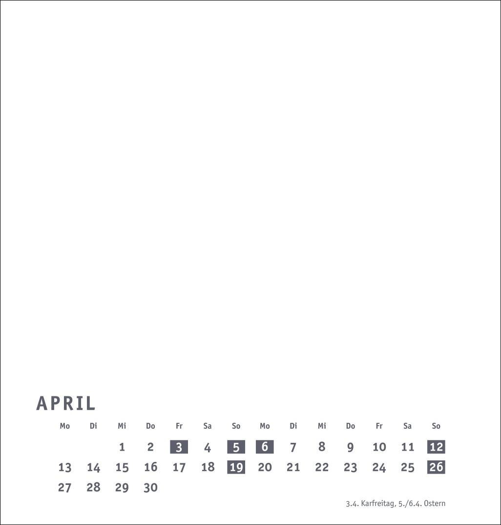 Beispielinhalt (Bild) Premium-Bastelkalender weiß mittel 2026