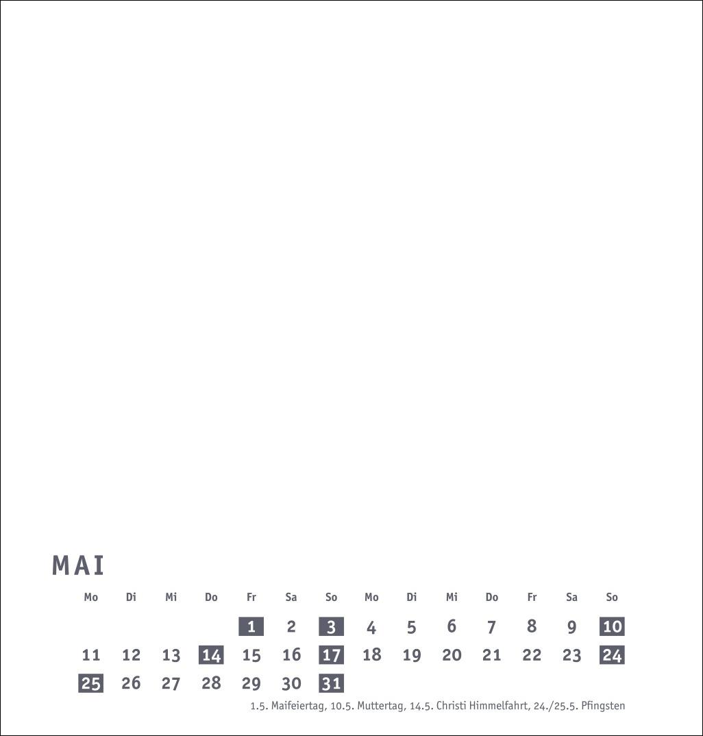 Beispielinhalt (Bild) Premium-Bastelkalender weiß mittel 2026
