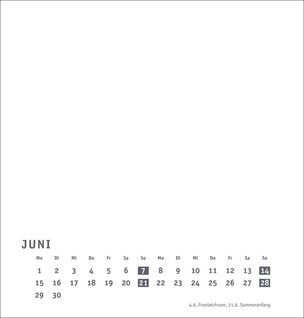 Beispielinhalt (Bild) Premium-Bastelkalender weiß mittel 2026