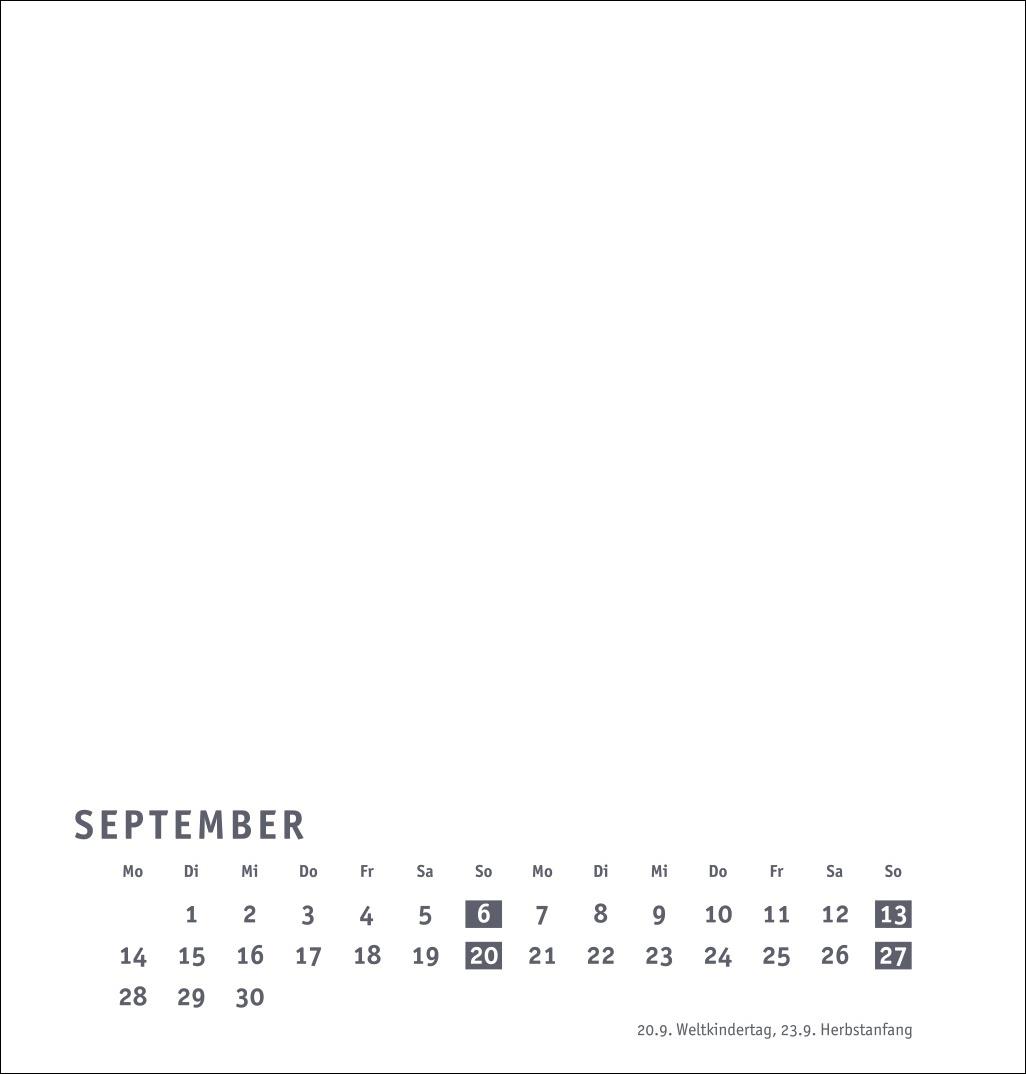 Beispielinhalt (Bild) Premium-Bastelkalender weiß mittel 2026