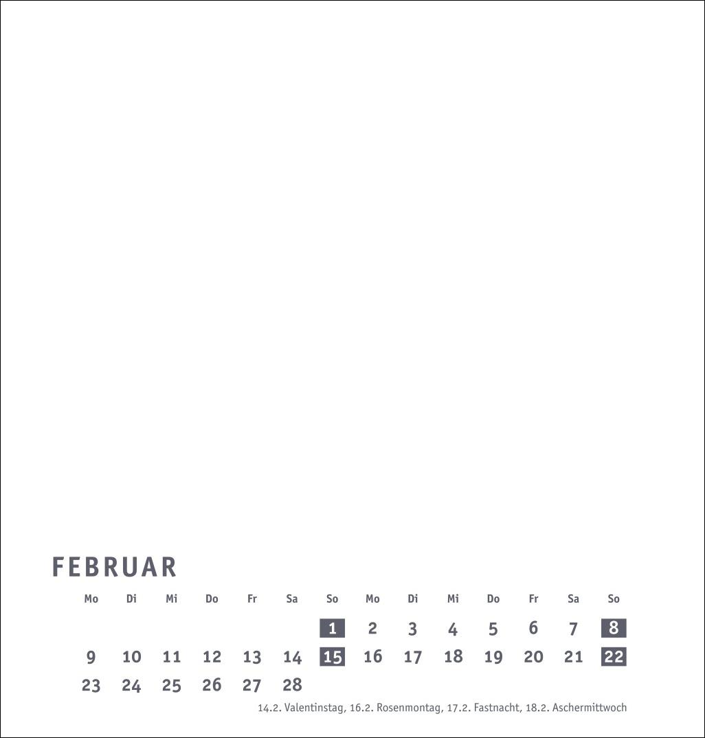 Beispielinhalt (Bild) Premium-Bastelkalender weiß mittel 2026