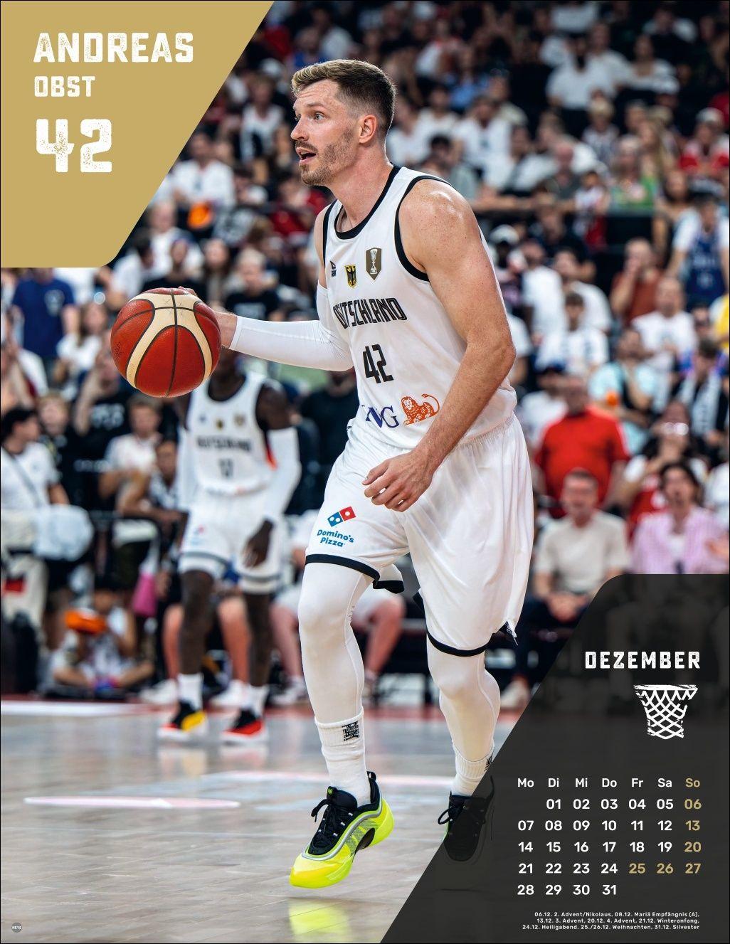 Beispielinhalt (Bild) DBB Basketball Posterkalender 2026