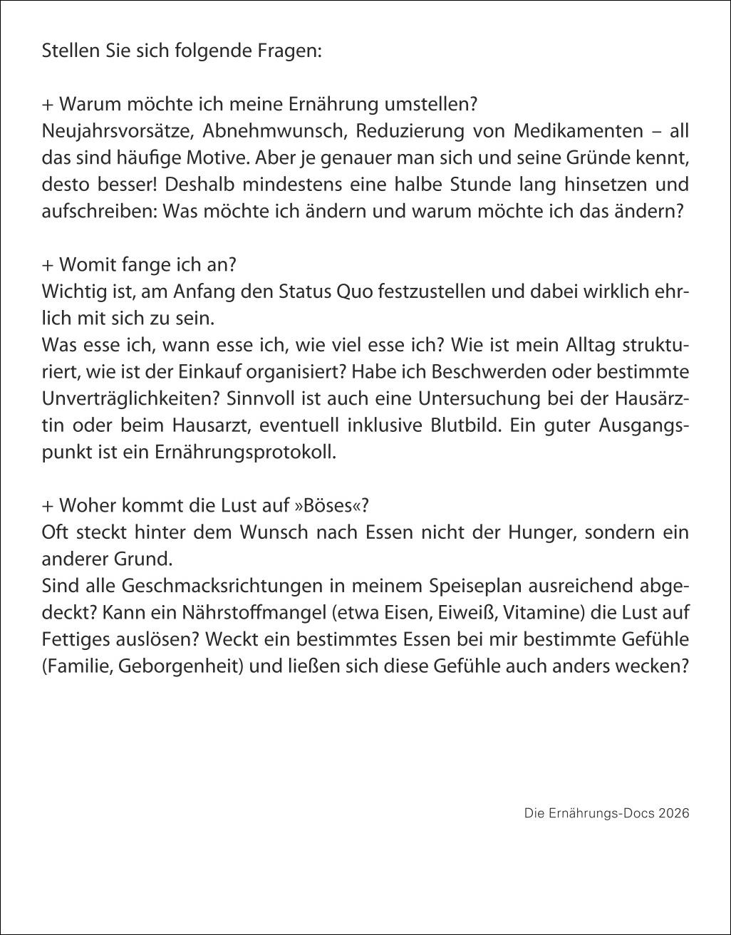 Beispielinhalt (Bild) Die Ernährungs-Docs - Gesund durch das Jahr Tagesabreißkalender 2026