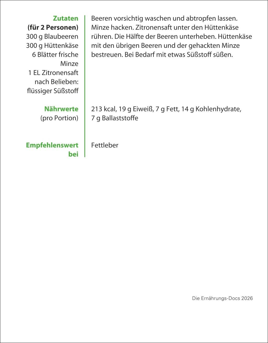 Beispielinhalt (Bild) Die Ernährungs-Docs - Gesund durch das Jahr Tagesabreißkalender 2026