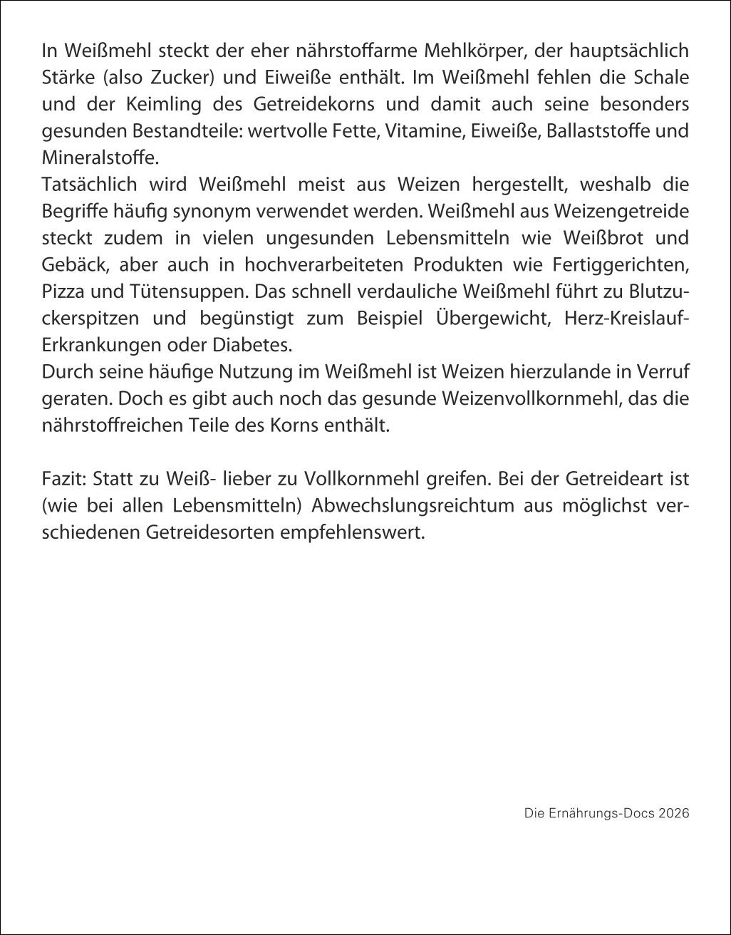 Beispielinhalt (Bild) Die Ernährungs-Docs - Gesund durch das Jahr Tagesabreißkalender 2026
