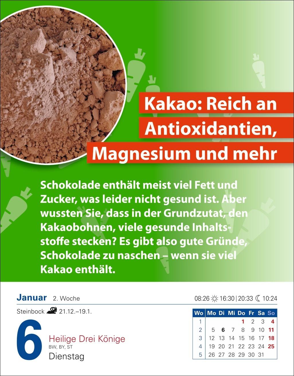 Beispielinhalt (Bild) Die Ernährungs-Docs - Gesund durch das Jahr Tagesabreißkalender 2026