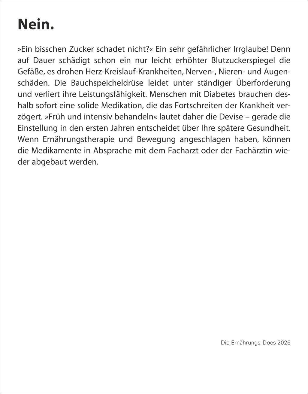Beispielinhalt (Bild) Die Ernährungs-Docs - Gesund durch das Jahr Tagesabreißkalender 2026