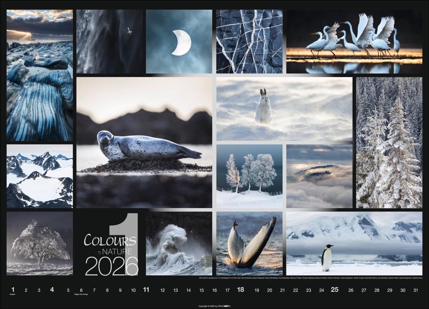 Beispielinhalt (Bild) Colours of Nature Kalender 2026