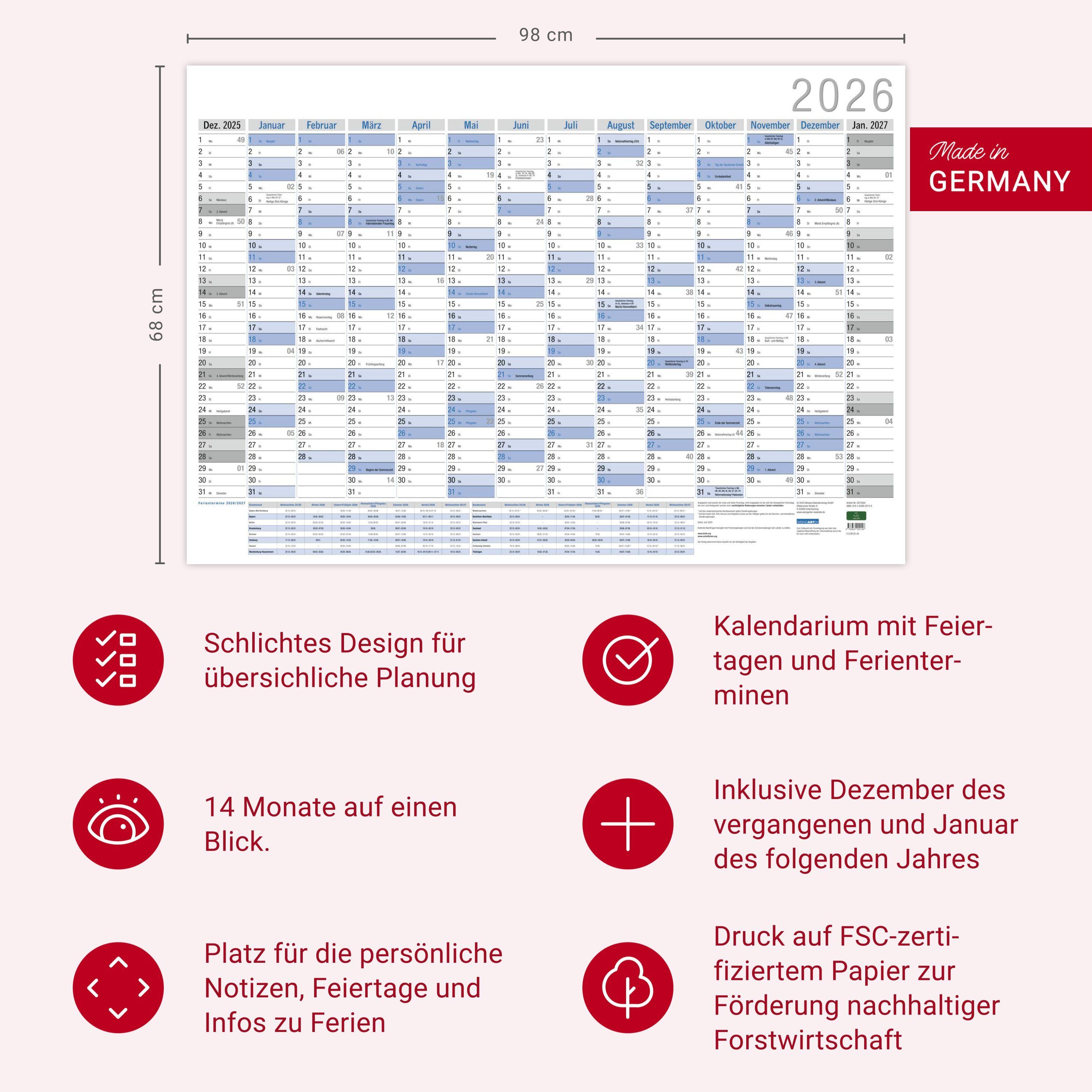 Beispielinhalt (Bild) Wandplaner Neutral 2026