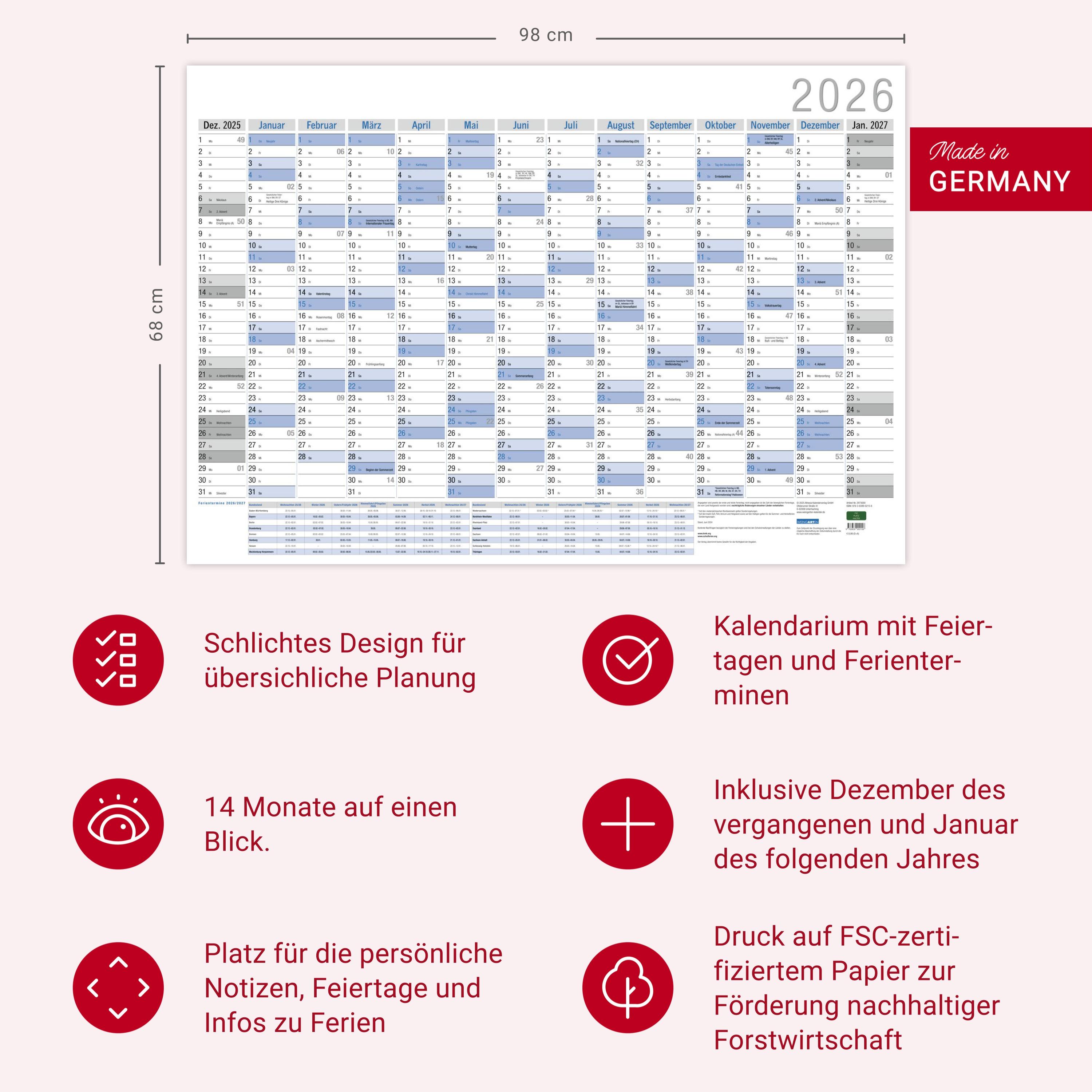 Beispielinhalt (Bild) Wandplaner Neutral 2026