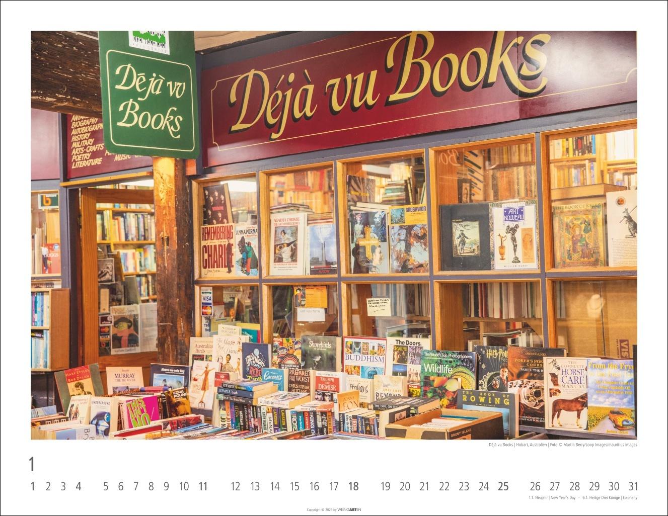 Beispielinhalt (Bild) Lieblings-Buchhandlungen Kalender 2026