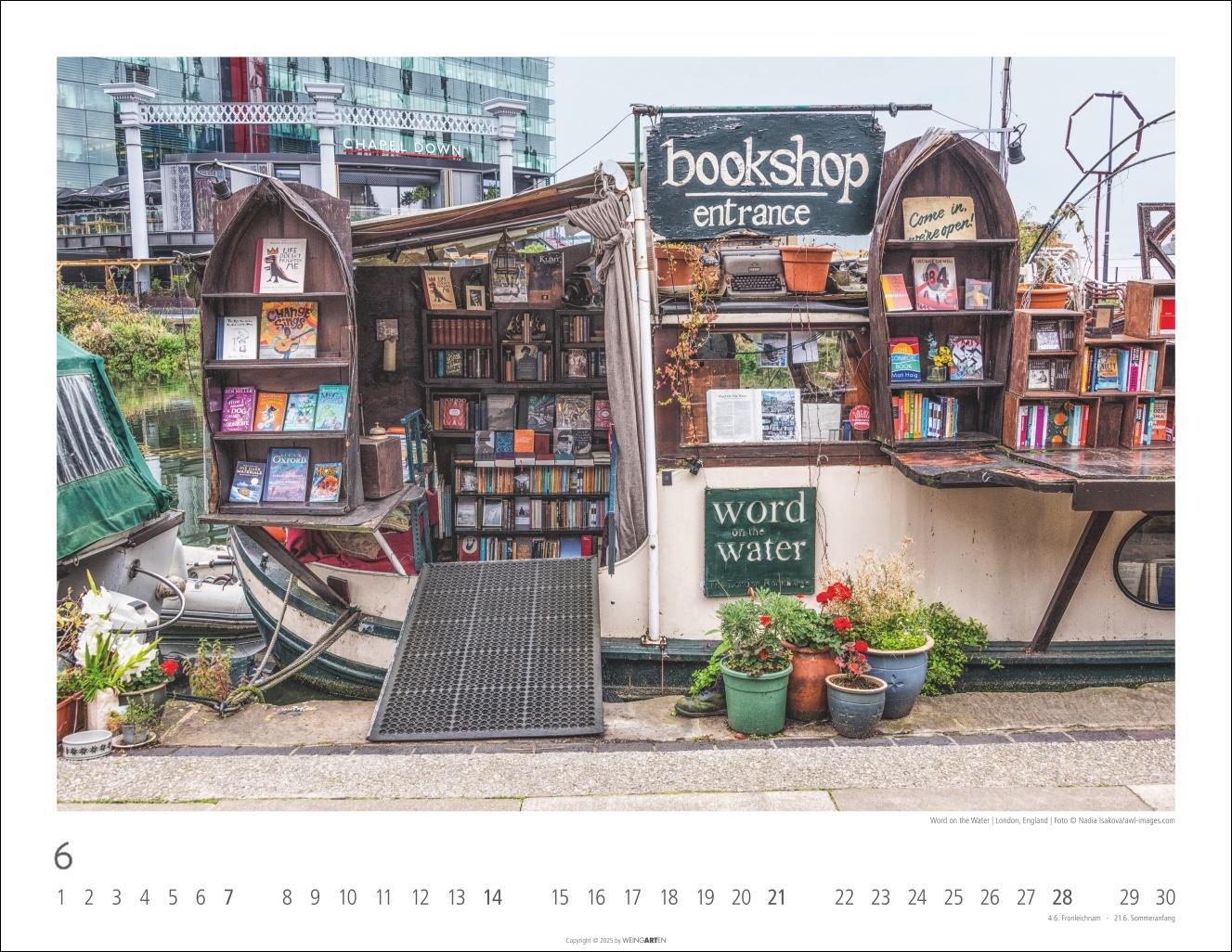 Beispielinhalt (Bild) Lieblings-Buchhandlungen Kalender 2026