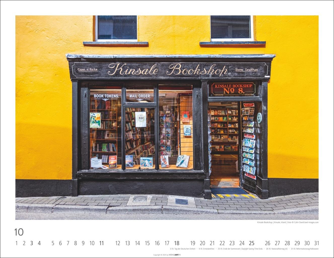 Beispielinhalt (Bild) Lieblings-Buchhandlungen Kalender 2026