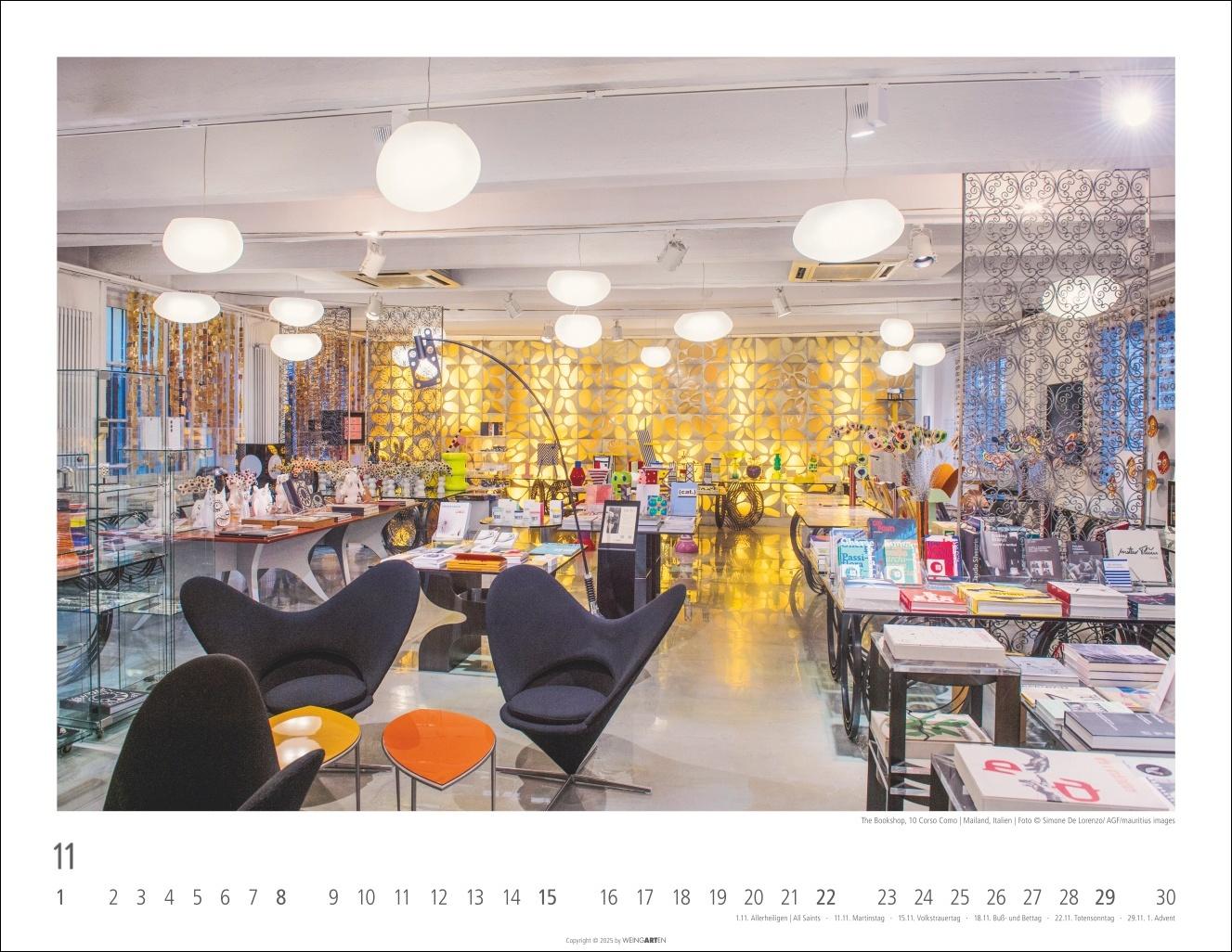 Beispielinhalt (Bild) Lieblings-Buchhandlungen Kalender 2026
