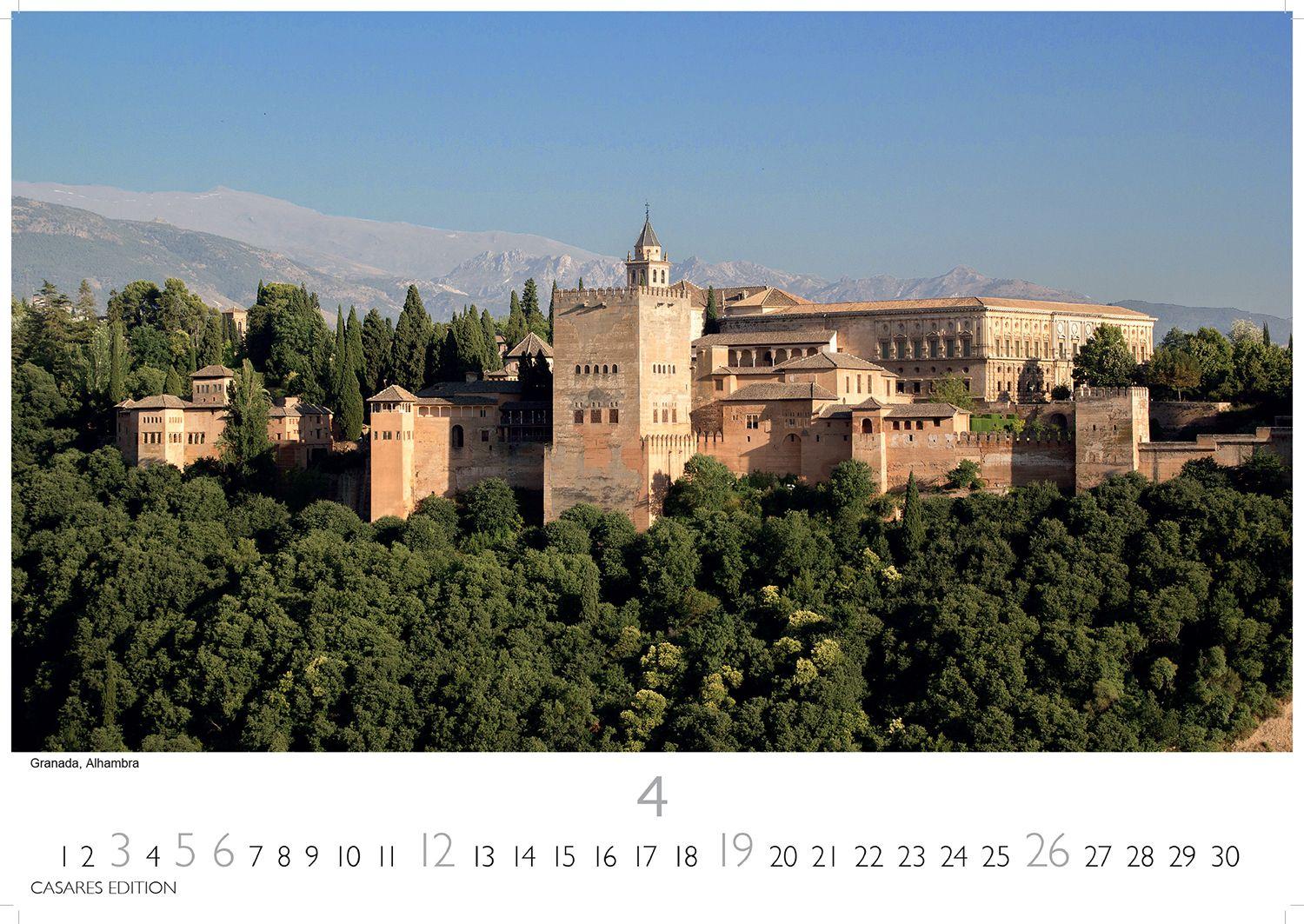 Beispielinhalt (Bild) Andalusien Kalender 2026 - Wandkalender | Fotokalender Spanien 24x35 cm - . mit den Highlights dieser faszinierenden Region
