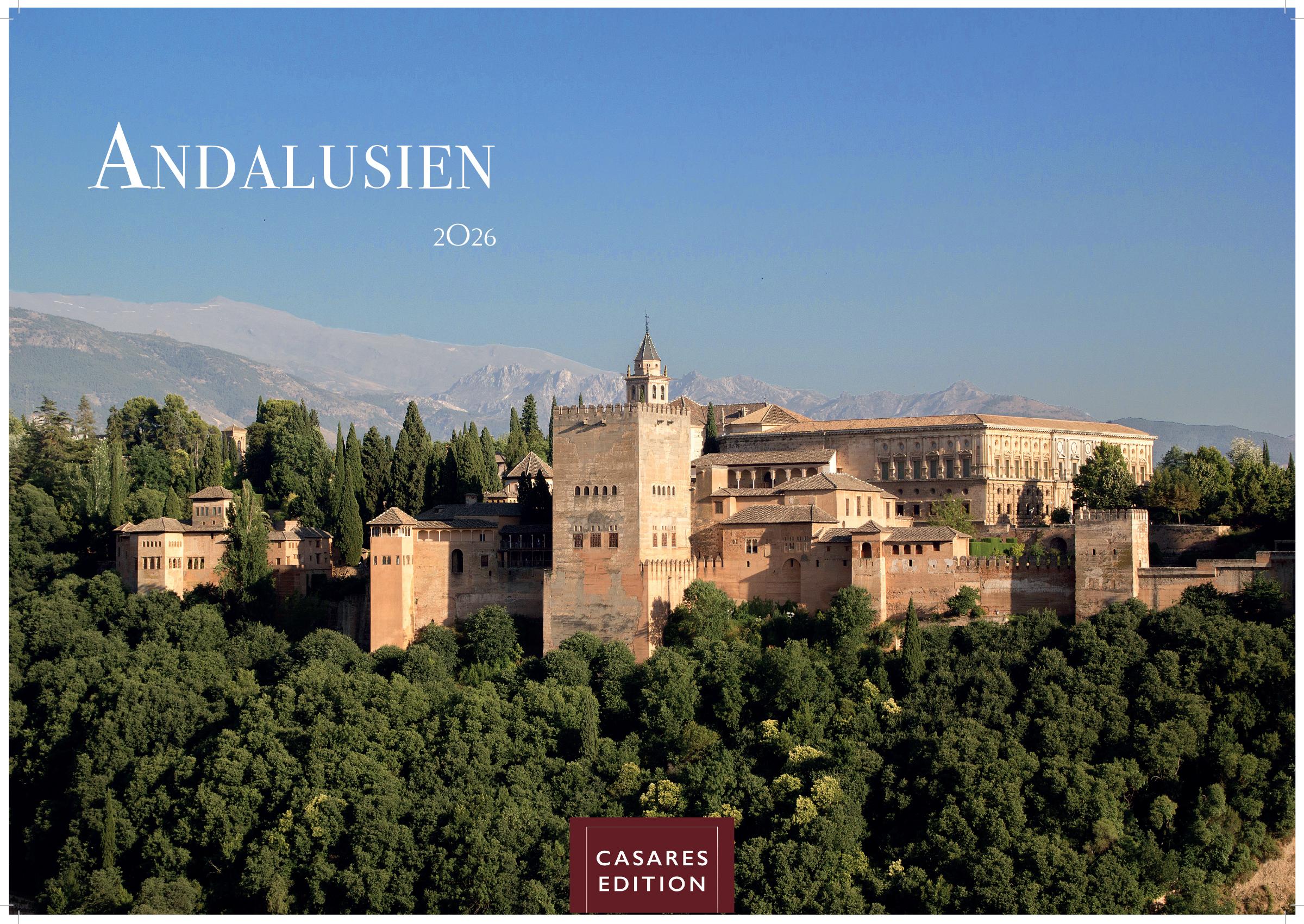 Vorderes Coverbild Andalusien Kalender 2026 - Wandkalender | Fotokalender Spanien 24x35 cm - . mit den Highlights dieser faszinierenden Region
