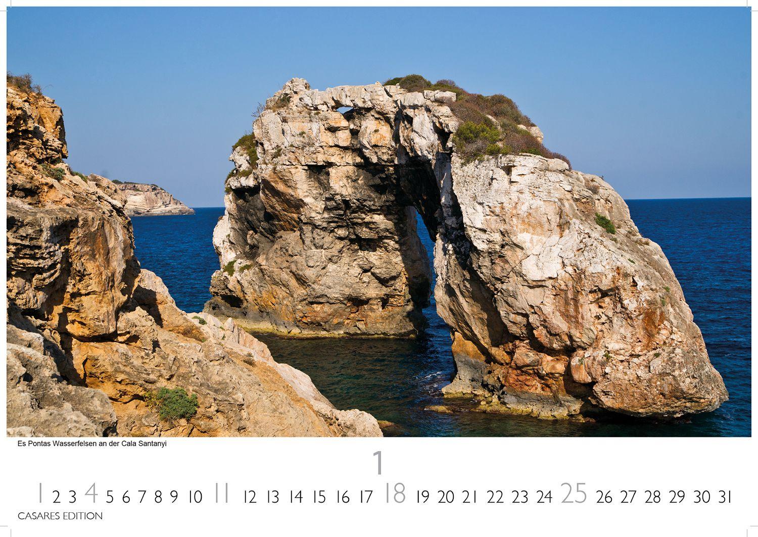 Beispielinhalt (Bild) Mallorca Kalender 2026 - Wandkalender | Fotokalender Spanien 35x50cm - Premium . mit 12 traumhaften Motiven der Baleareninsel