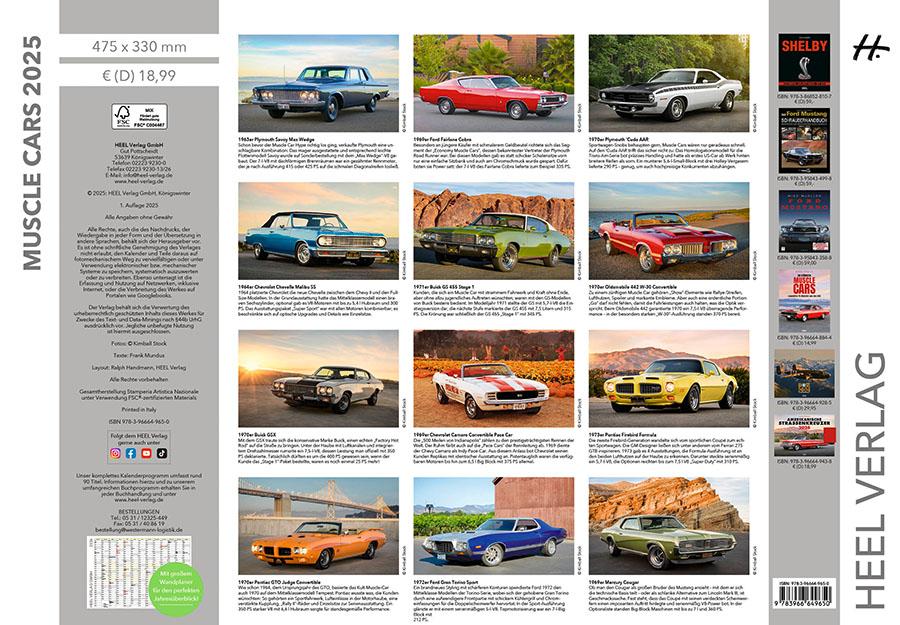Beispielinhalt (Bild) Muscle Cars Kalender 2026