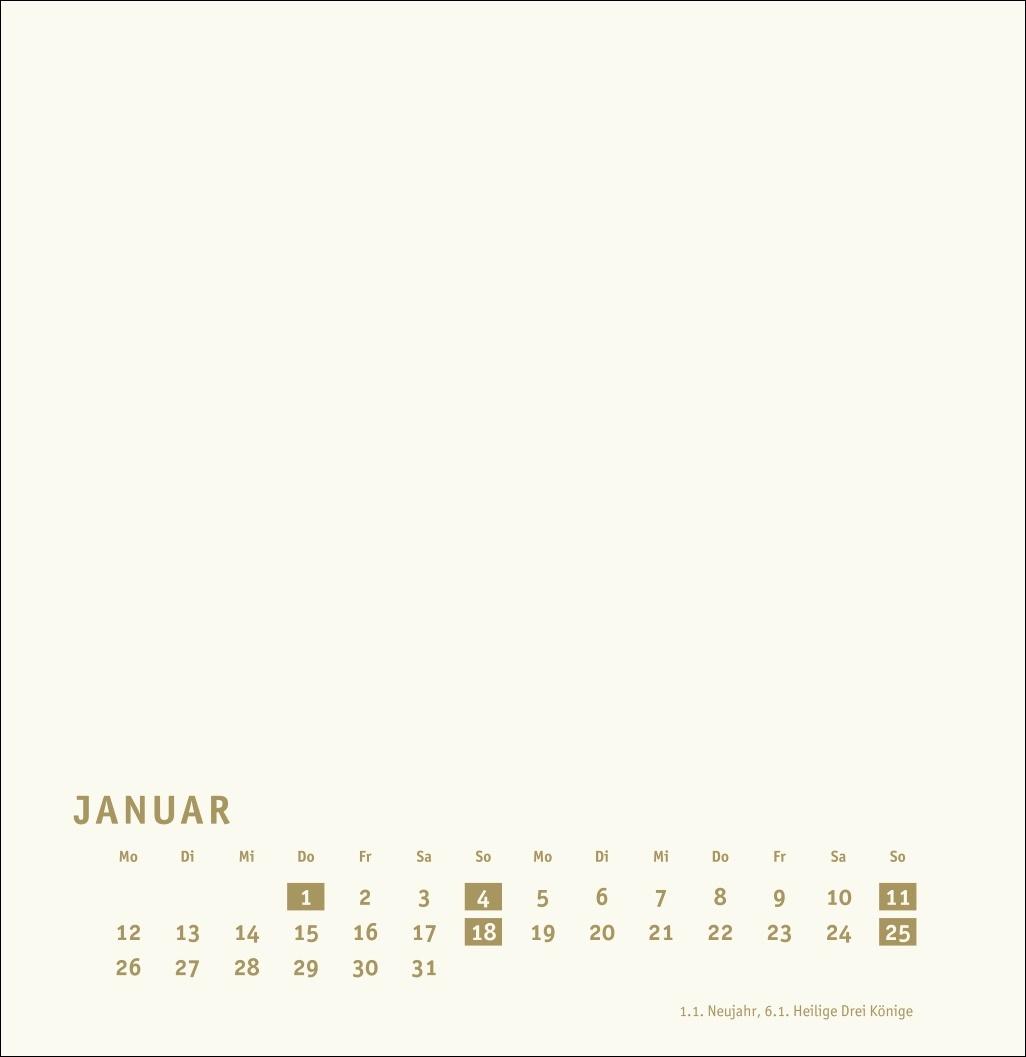 Beispielinhalt (Bild) Premium-Bastelkalender gold groß 2026