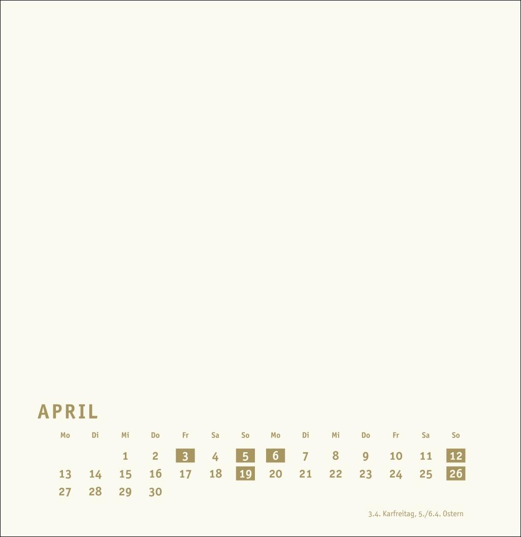 Beispielinhalt (Bild) Premium-Bastelkalender gold groß 2026