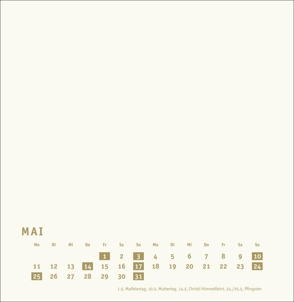 Beispielinhalt (Bild) Premium-Bastelkalender gold groß 2026