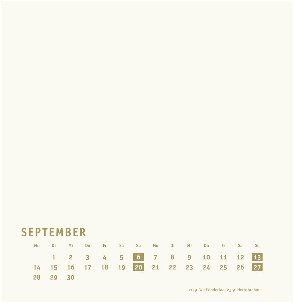 Beispielinhalt (Bild) Premium-Bastelkalender gold groß 2026