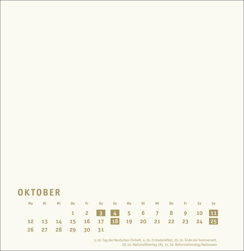 Beispielinhalt (Bild) Premium-Bastelkalender gold groß 2026