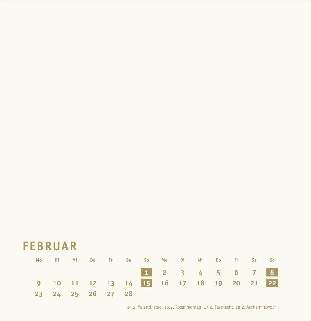 Beispielinhalt (Bild) Premium-Bastelkalender gold groß 2026