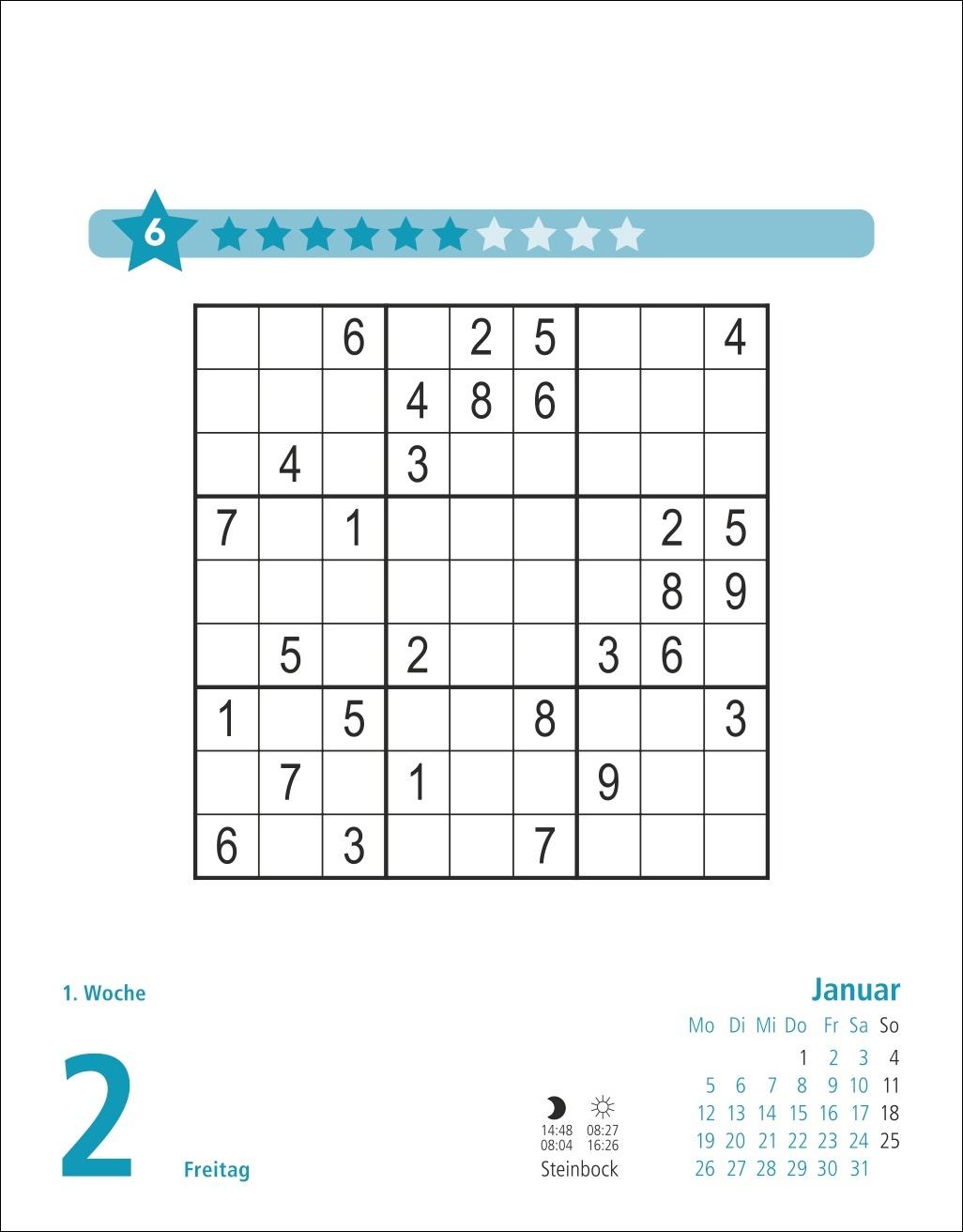 Beispielinhalt (Bild) Stefan Heine Sudoku mittel Tagesabreißkalender 2026