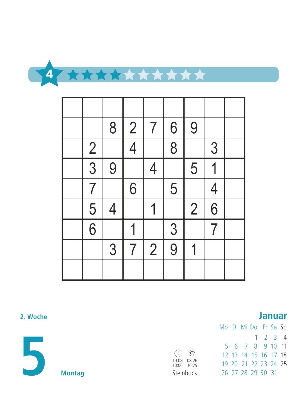 Beispielinhalt (Bild) Stefan Heine Sudoku mittel Tagesabreißkalender 2026