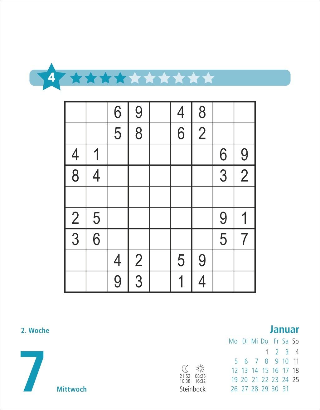 Beispielinhalt (Bild) Stefan Heine Sudoku mittel Tagesabreißkalender 2026