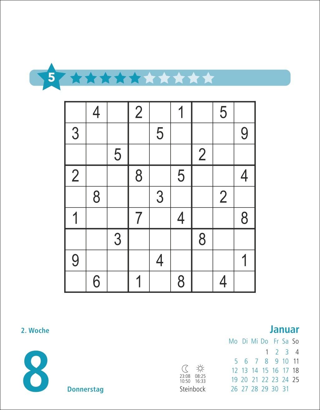 Beispielinhalt (Bild) Stefan Heine Sudoku mittel Tagesabreißkalender 2026