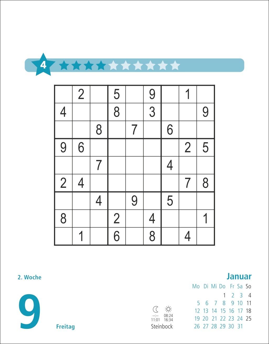 Beispielinhalt (Bild) Stefan Heine Sudoku mittel Tagesabreißkalender 2026